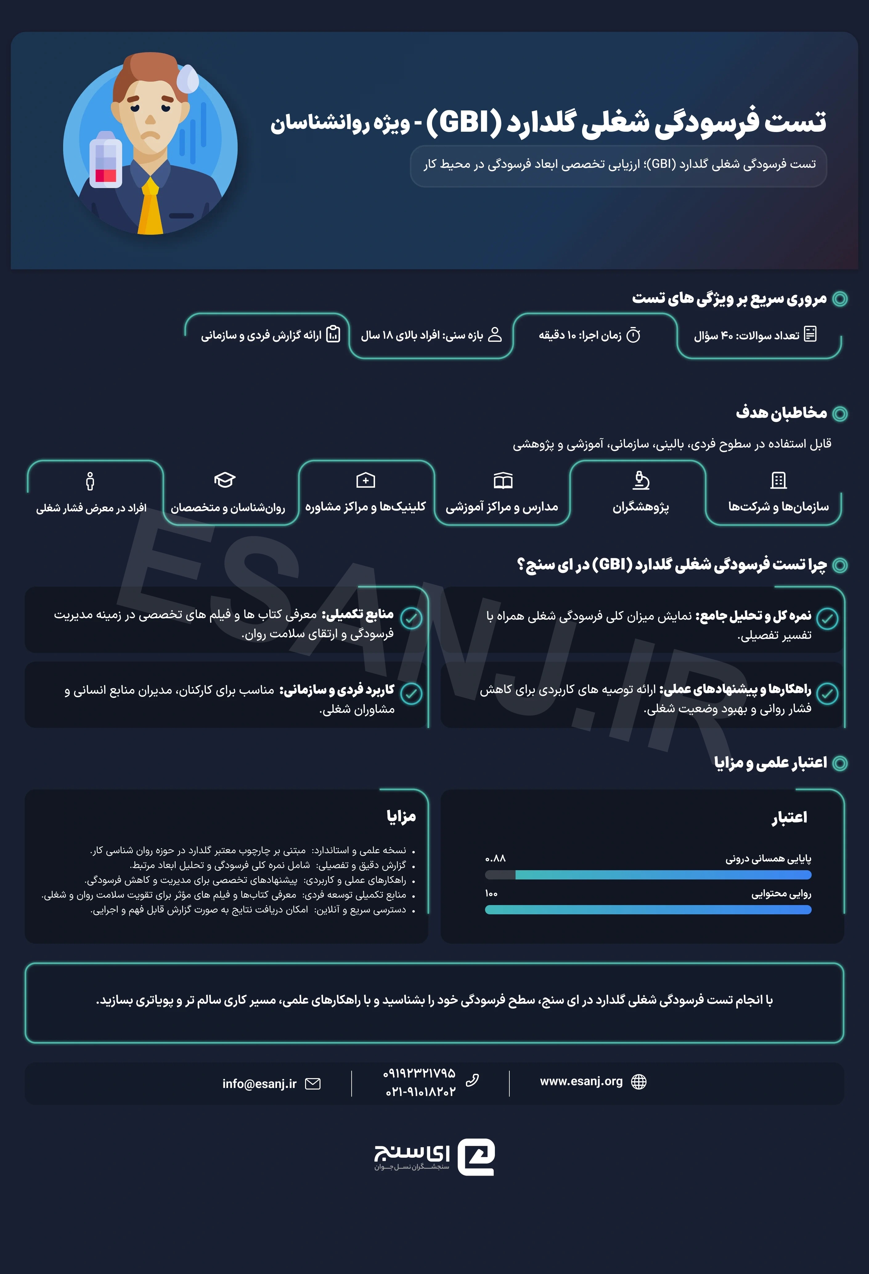 تست فرسودگی شغلی گلدارد ویژه روانشناسان
